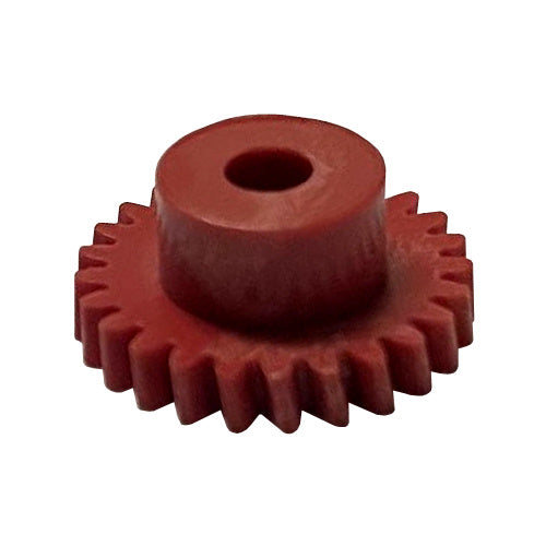 Side view of a red odometer Gear with 25 Teeth for Holden Commodore VB-VL.