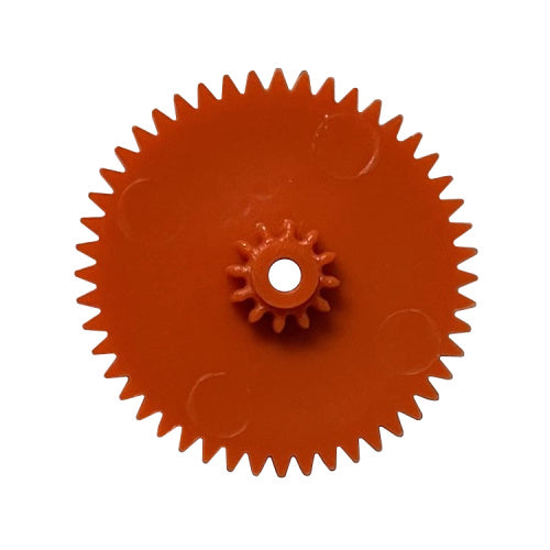 Top view of an Orange Odometer Gear (48 and 12 teeth) for BMW, Mercedes Models