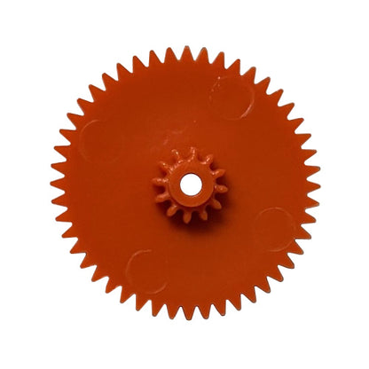 Top view of an Orange Odometer Gear (48 and 12 teeth) for BMW, Mercedes Models