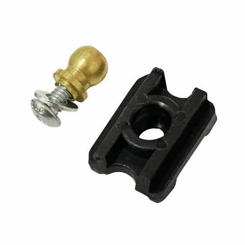 Black Rail Block and Brass Ball Post, Washer and Bolt