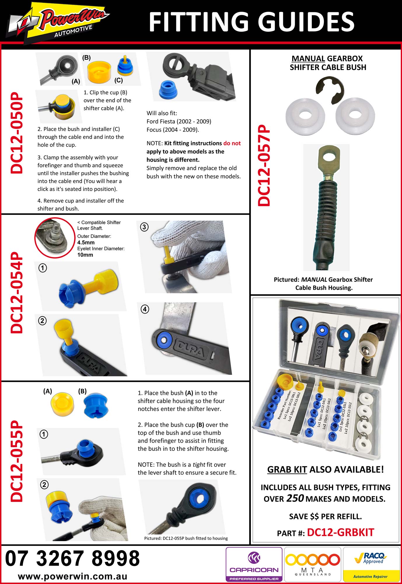 Transmission Shifter Bush GRAB KIT