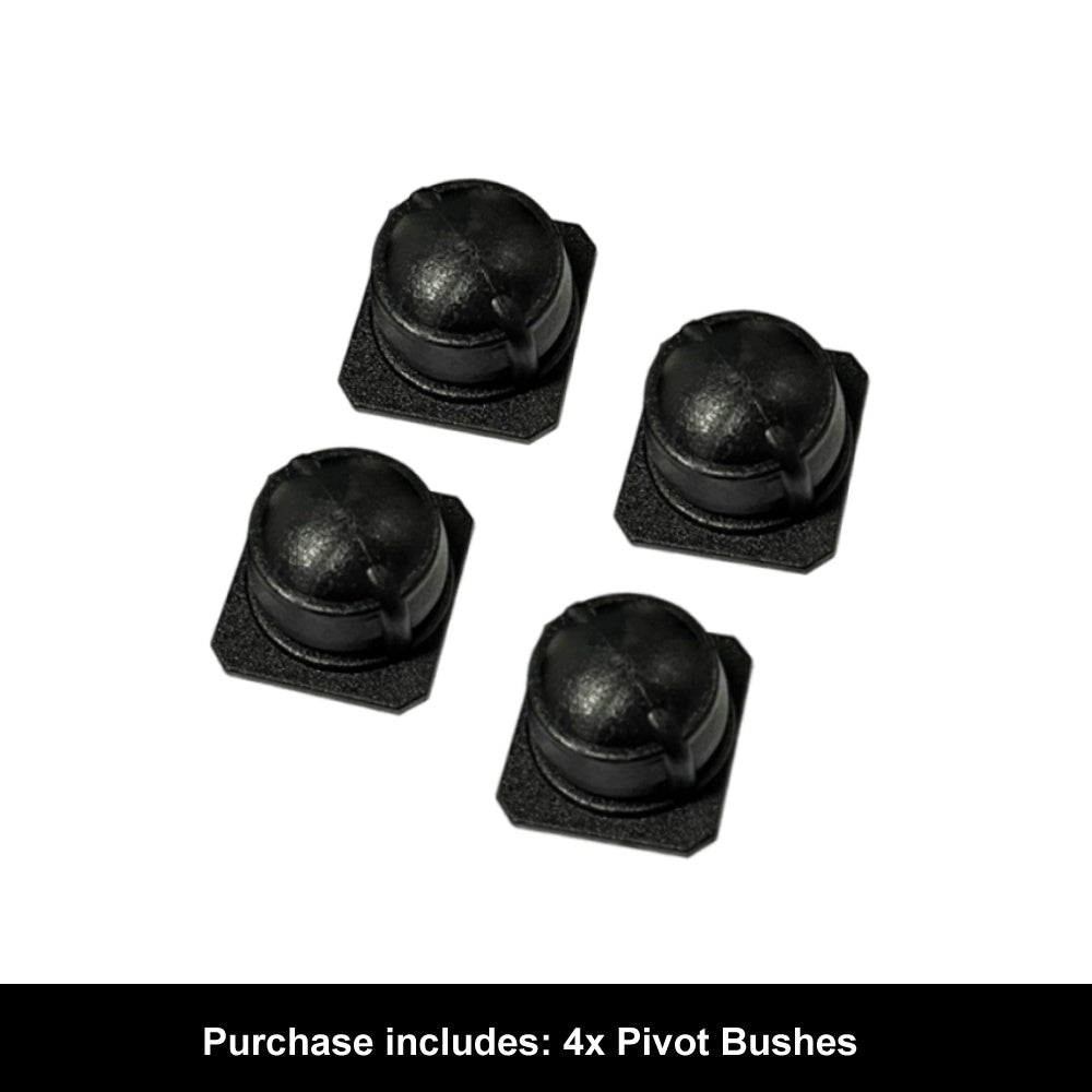 Four black wiper linkage pivot bushes for wiper link assembly